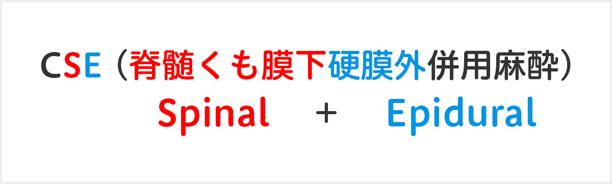 CSE (脊髄くも膜下硬膜外併用麻酔)とは