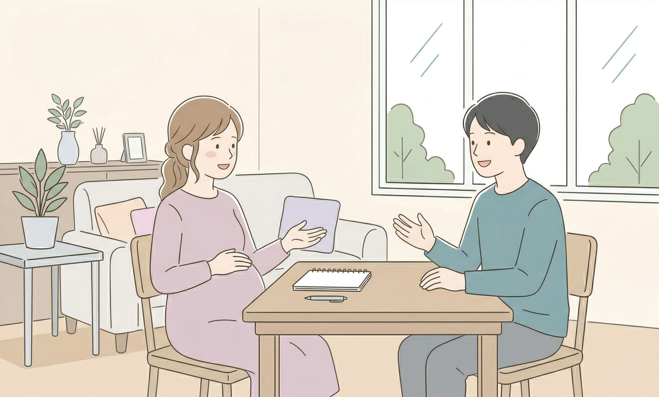 バースプランを立てる夫婦